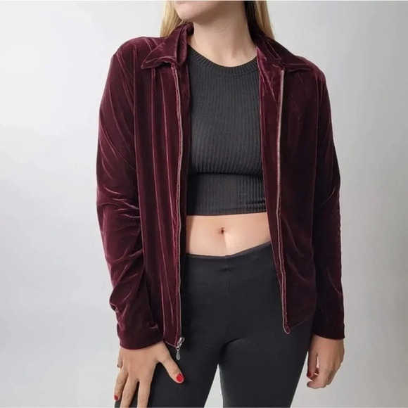 Vintage Harold’s Velvet Zip Up Jacket - Picture 1 of 10